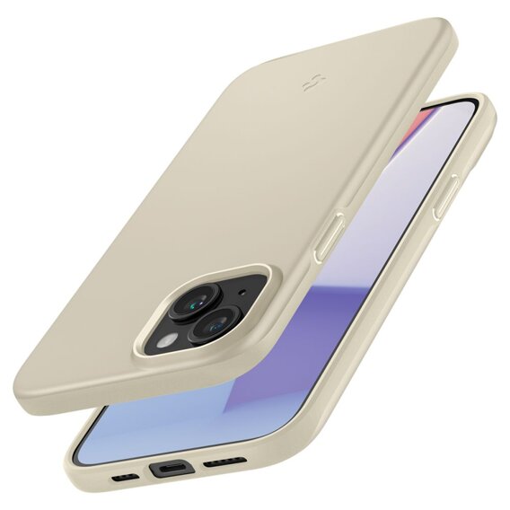 Etui Spigen do iPhone 15, Thin Fit, Beżowe