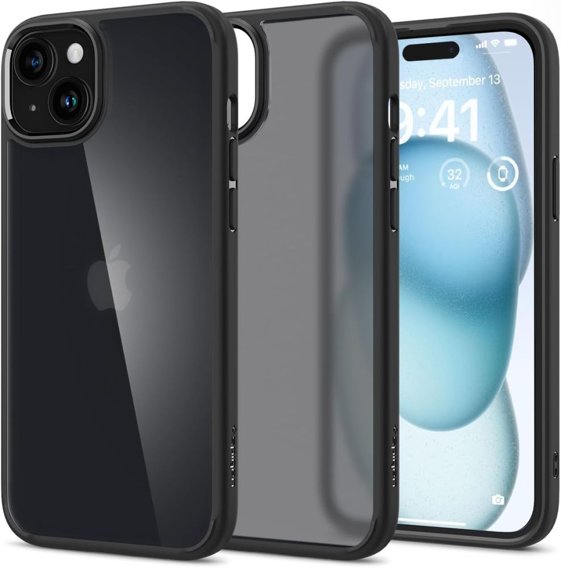 Etui Spigen do iPhone 15, Ultra Hybrid, Matowe Czarne