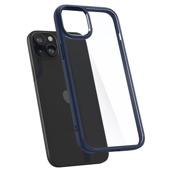 Etui Spigen do iPhone 15, Ultra Hybrid, Przezroczyste / Niebieskie