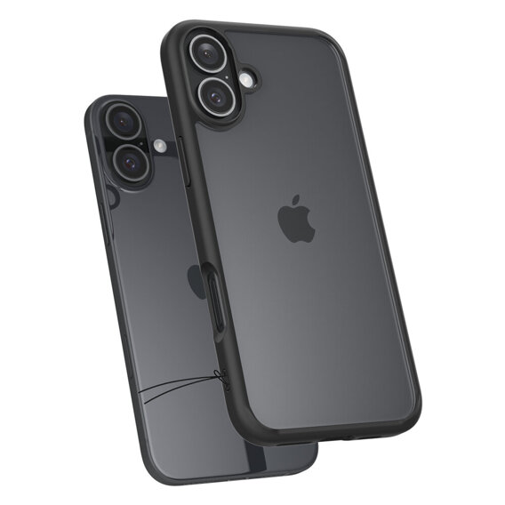 Etui Spigen do iPhone 16 Plus, Ultra Hybrid, czarne + Szkło Hartowane 9H