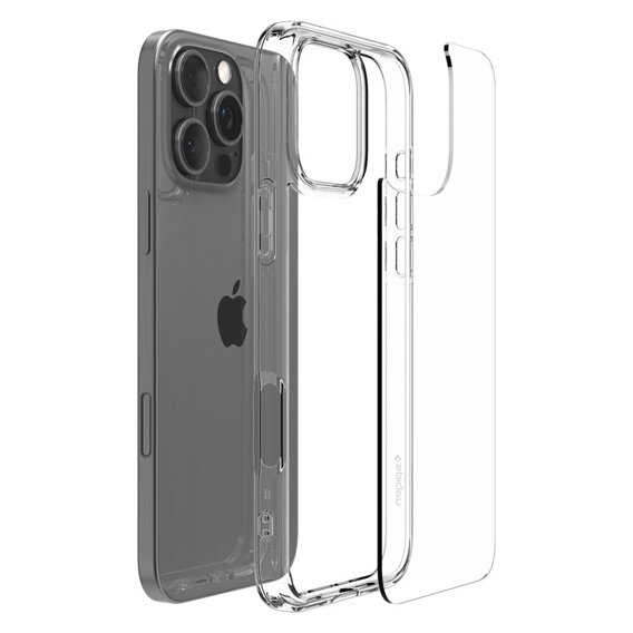 Etui Spigen do iPhone 16 Pro Max, Ultra Hybrid, przezroczyste + Szkło Hartowane 9H