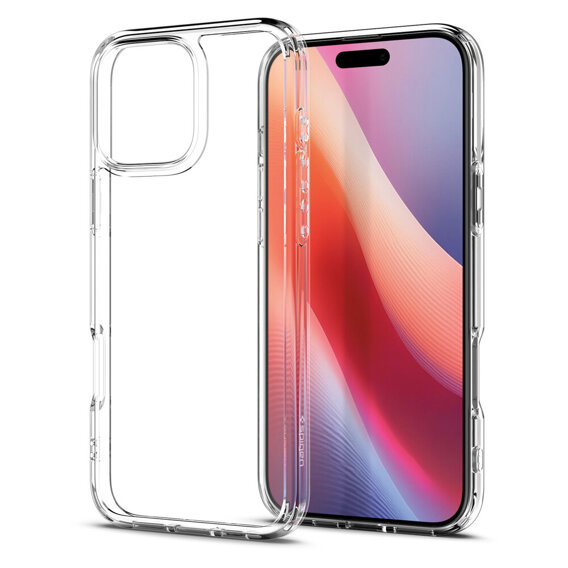 Etui Spigen do iPhone 16 Pro Max, Ultra Hybrid, przezroczyste + Szkło Hartowane 9H