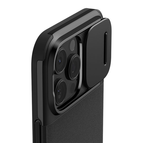 Etui Spigen do iPhone 16 Pro, Optik Armor Mag, czarne + Szkło hartowane 9H