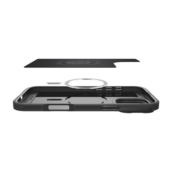 Etui Spigen do iPhone 16 Pro, Optik Armor Mag, czarne + Szkło hartowane 9H