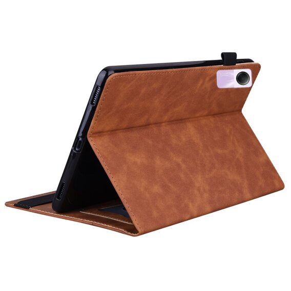 Etui + Szkło hartowane do Xiaomi Redmi Pad SE 11", Klasyczne, Brązowe