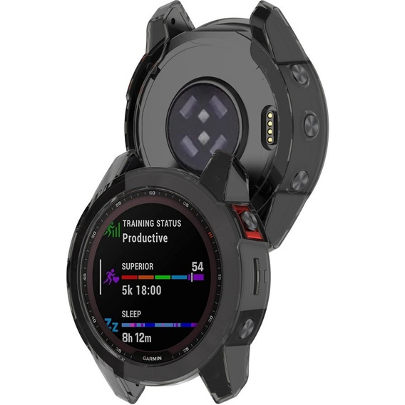 Etui TPU Frame do Garmin Fenix 7x, Transparent Black