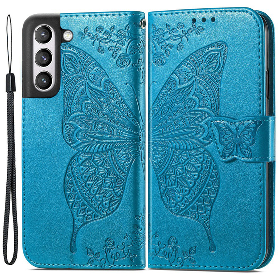 Etui Wallet do Samsung Galaxy S21 FE, Butterfly, Blue