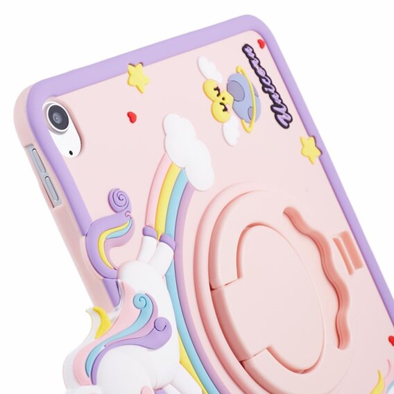 Etui do Apple iPad 10.9 2022, dziecięce, Unicorn, różowe