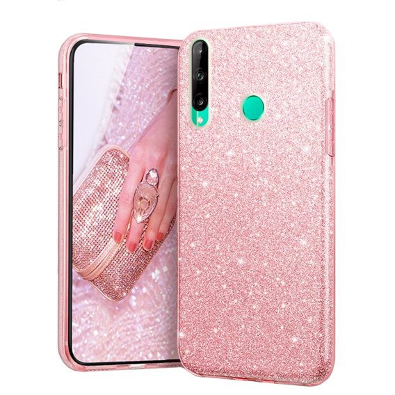 Etui do Huawei P40 Lite E, Obudowa Glitter Case, Różowe