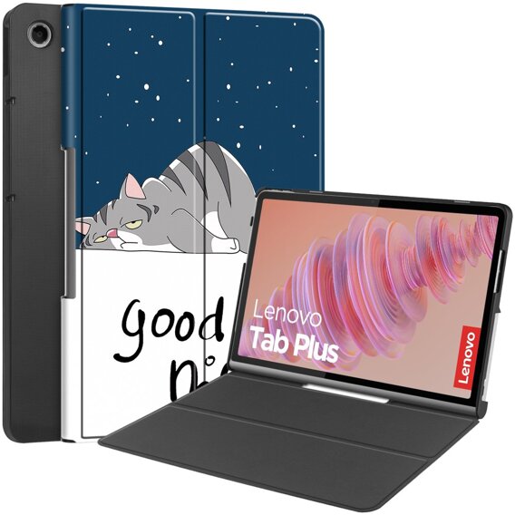 Etui do Lenovo Tab Plus, Smartcase, cat