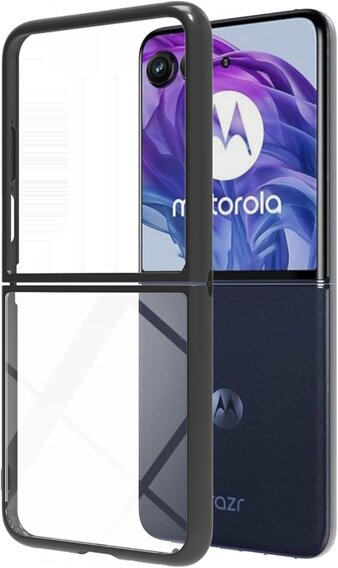 Etui do Motorola Razr 50 Ultra, Fusion Hybrid, przezroczyste / czarne