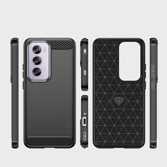 Etui do Oppo Reno 12, Carbon, czarne