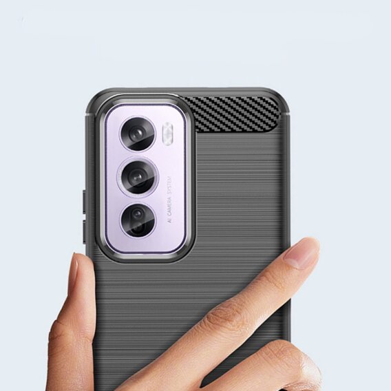 Etui do Oppo Reno 12, Carbon, czarne