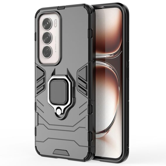 Etui do Oppo Reno 12, Military kickstand ring, czarne