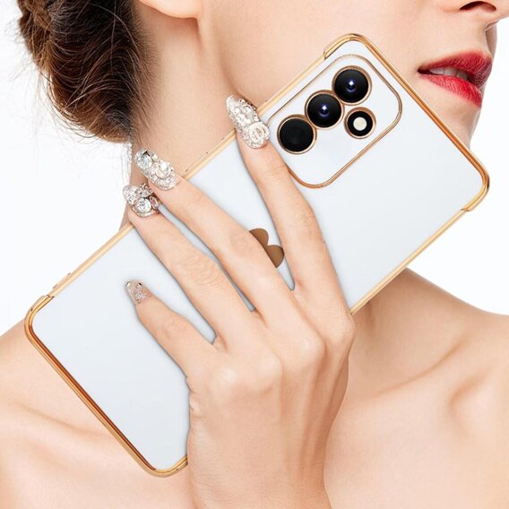 Etui do Samsung Galaxy A15 4G / 5G, Electro heart, białe + Szkło Full Glue Ceramic