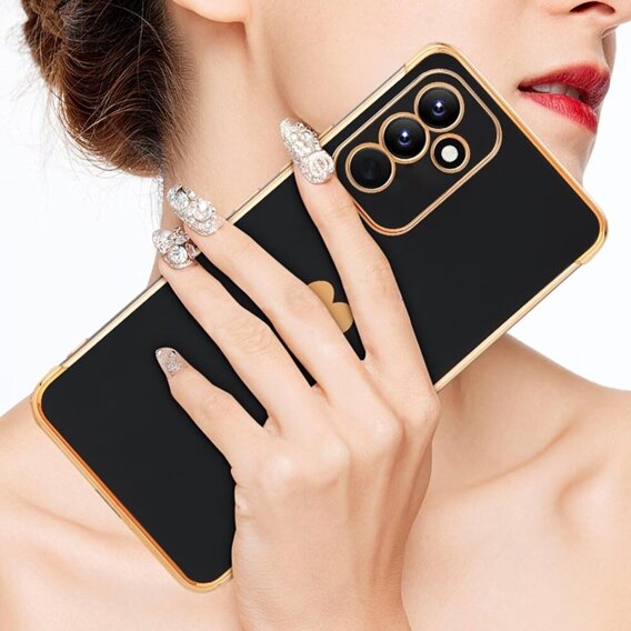 Etui do Samsung Galaxy A15 4G / 5G, Electro heart, czarne + Szkło Full Glue Ceramic