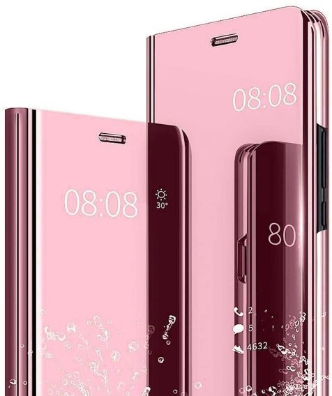 Etui do Samsung Galaxy A72 5G, Clear View, różowe rose gold