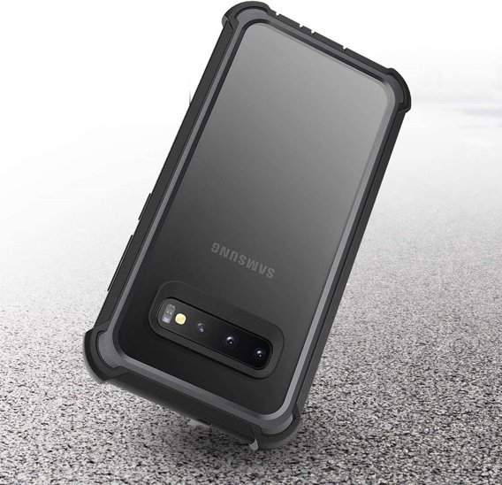 Etui do Samsung Galaxy S10 Plus, Dexnor Full Body Rugged, przezroczyste / czarne