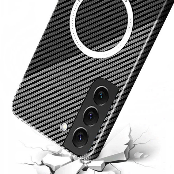 Etui do Samsung Galaxy S22, Magsafe Slim Carbon, czarne / szare