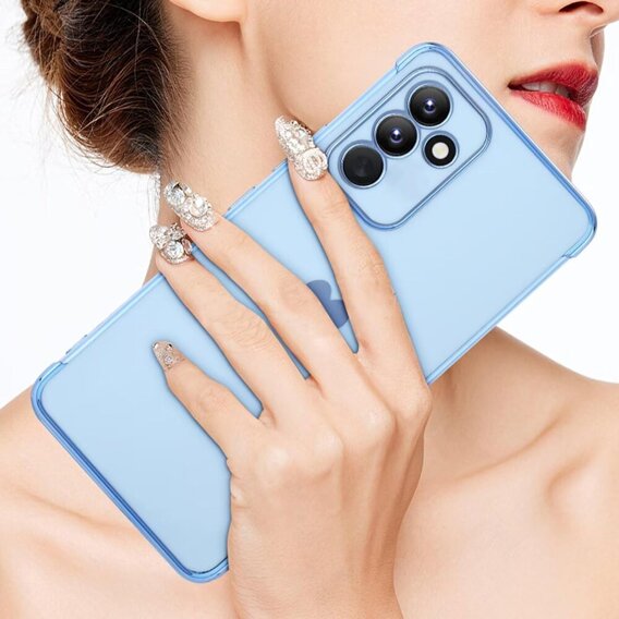 Etui do Samsung Galaxy S23 FE, Electro heart, niebieskie + Szkło Full Glue Ceramic