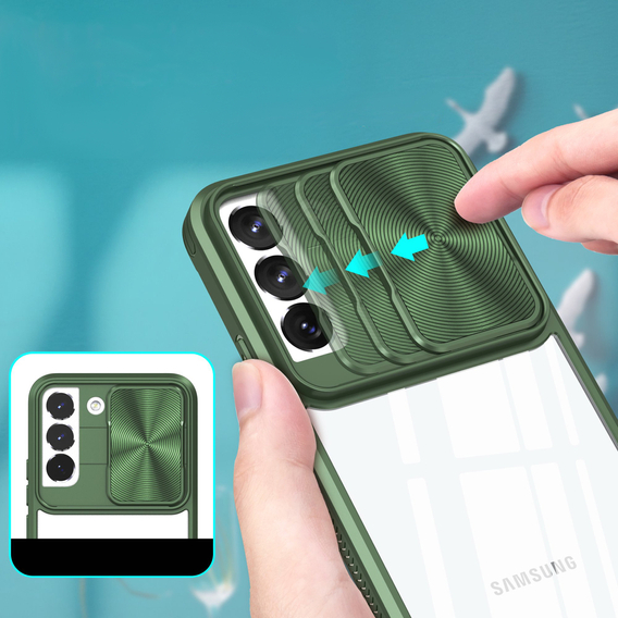 Etui do Samsung Galaxy S23, Slide Camera, zielone