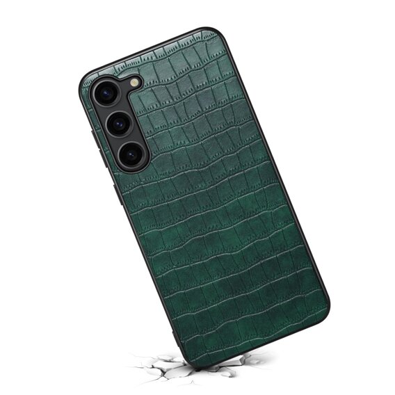 Etui do Samsung Galaxy S24+ Plus, Crocodile, skórzane zielone