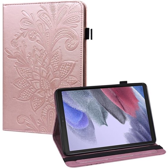 Etui do Samsung Galaxy Tab A7 Lite 8.7 T220 / T225, Kwiaty, Rose Gold, Różowe