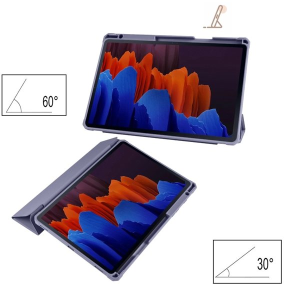 Etui do Samsung Galaxy Tab S7 Plus / Tab S7 FE, Smartcase Hybrid, z miejscem na rysik, fioletowe