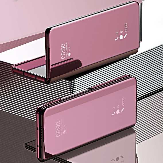 Etui do Samsung Galaxy Z Fold3 5G, Clear View, różowe rose gold