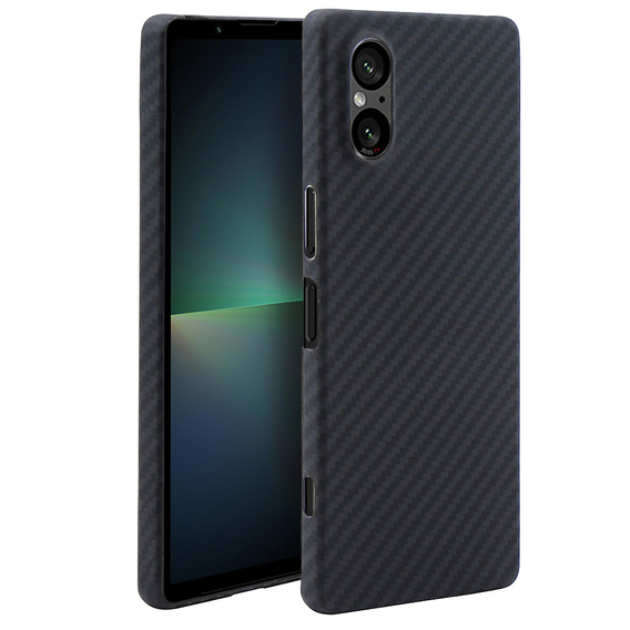 Etui do Sony Xperia 5 V, karbonowe Carbon Fiber, czarne