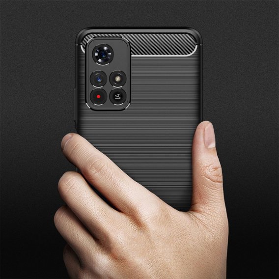 Etui do Xiaomi Poco M4 Pro 5G / Redmi Note 11S 5G, Karbon, czarne
