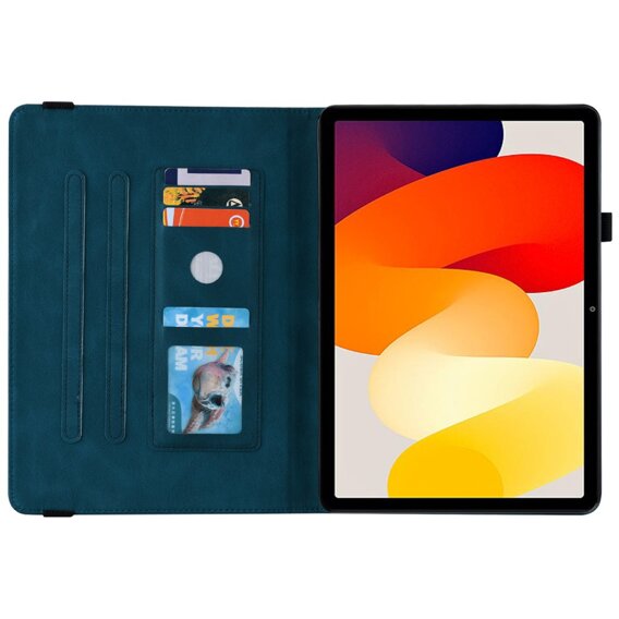 Etui do Xiaomi Redmi Pad SE 11", Motyle, granatowe