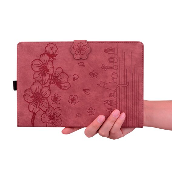 Etui do Xiaomi Redmi Pad SE 11", With stand, flower, czerwone