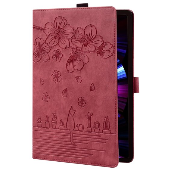 Etui do Xiaomi Redmi Pad SE 11", With stand, flower, czerwone