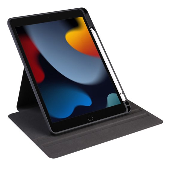 Etui do iPad 10.2 2019 / 2020 / 2021, z miejscem na rysik, Obrotowe 360°, Czarne