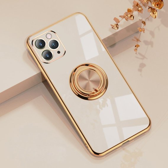 Etui do iPhone 11 Pro, Electro Ring, różowe rose gold
