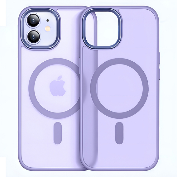 Etui do iPhone 11, do MagSafe, ERBORD Matt Case, fioletowy + Szkło na ekran