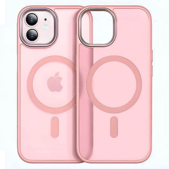 Etui do iPhone 11, do MagSafe, ERBORD Matt Case, różowy + Szkło na ekran