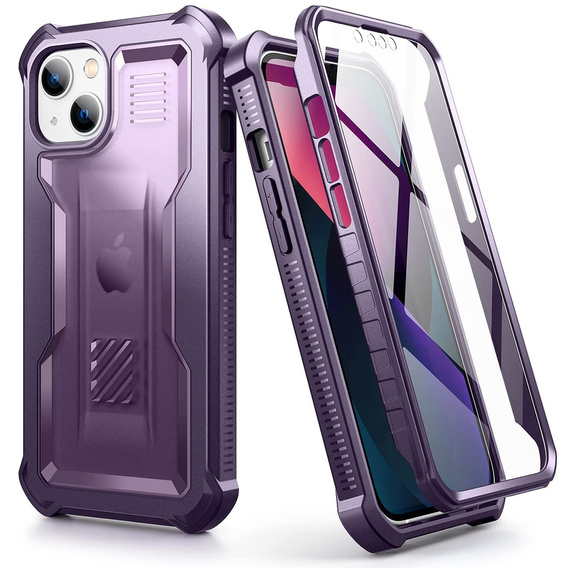 Etui do iPhone 13, Dexnor Full Body Hybrid, fioletowe