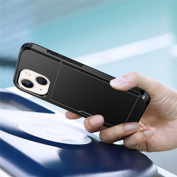 Etui do iPhone 13 Mini, Sliding Card Holder, czarne
