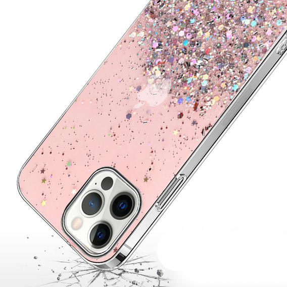 Etui do iPhone 13 Pro, Glittery, różowe