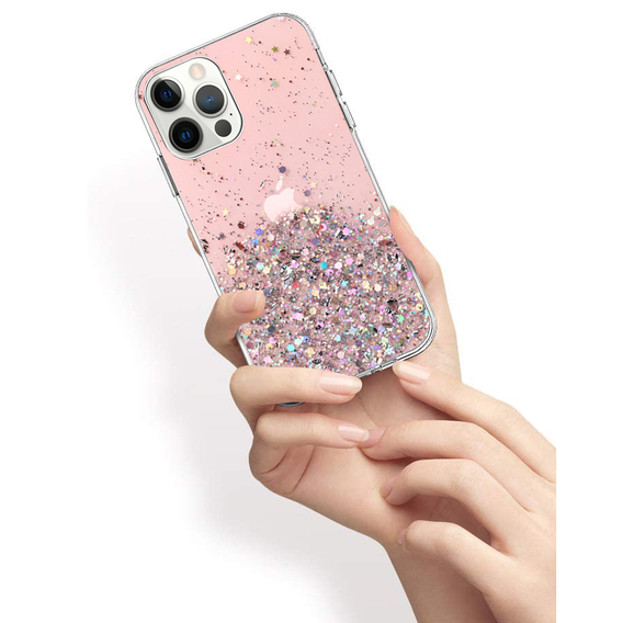 Etui do iPhone 13 Pro, Glittery, różowe