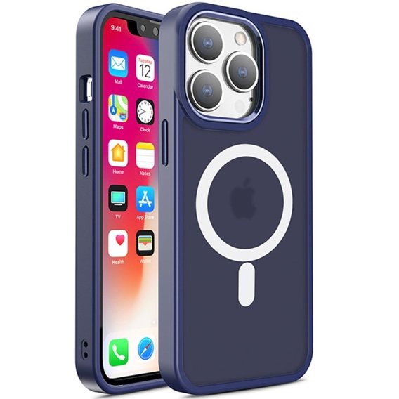 Etui do iPhone 15 Plus, MagColor do MagSafe, granatowe