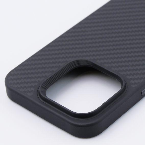 Etui do iPhone 15 Pro, Aramid Carbon Fiber, czarne