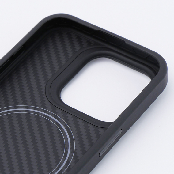 Etui do iPhone 15 Pro, Aramid Carbon Fiber, czarne