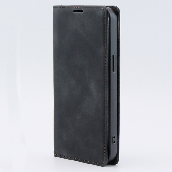 Etui do iPhone 15 Pro Max, ERBORD Vintage portfel z klapką, czarne