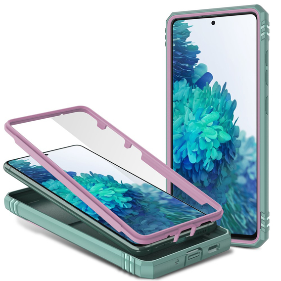 Etui pancerne do Samsung Galaxy S20 FE, CamShield Slide, różowe/zielone