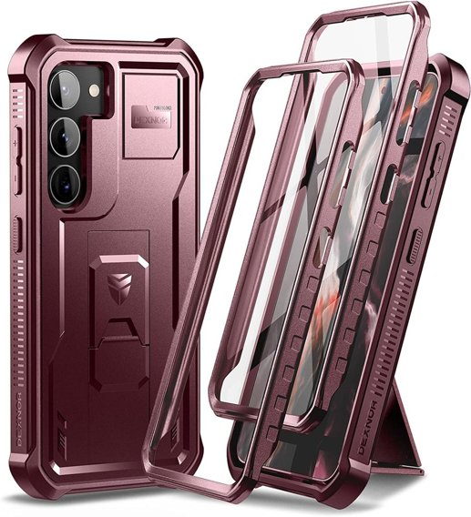 Etui pancerne do Samsung Galaxy S23, Dexnor Full Body (Two Frames), czerwone