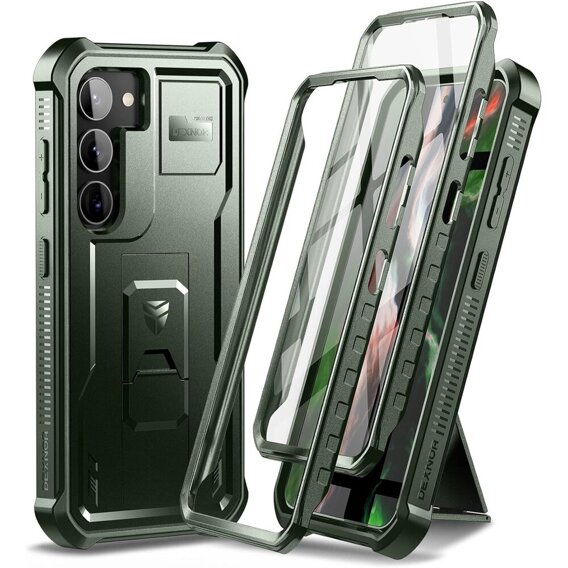 Etui pancerne do Samsung Galaxy S23, Dexnor Full Body (Two Frames), zielone