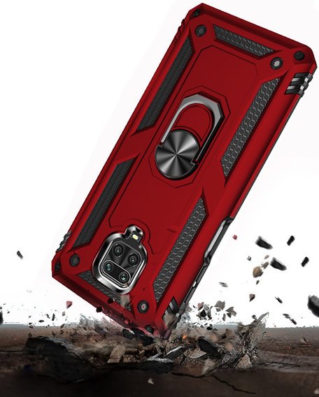 Etui pancerne do Xiaomi Redmi Note 9S / 9 Pro, Nox Case Ring, czerwone